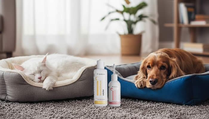 Cachorro e Gato com o Combo Al�vio Pele e Ouvido